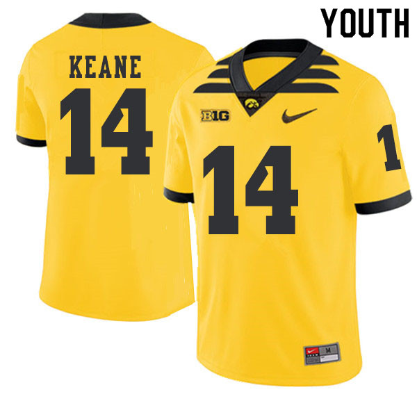 2019 Youth #14 Connor Keane Iowa Hawkeyes College Football Alternate Jerseys Sale-Gold - Click Image to Close